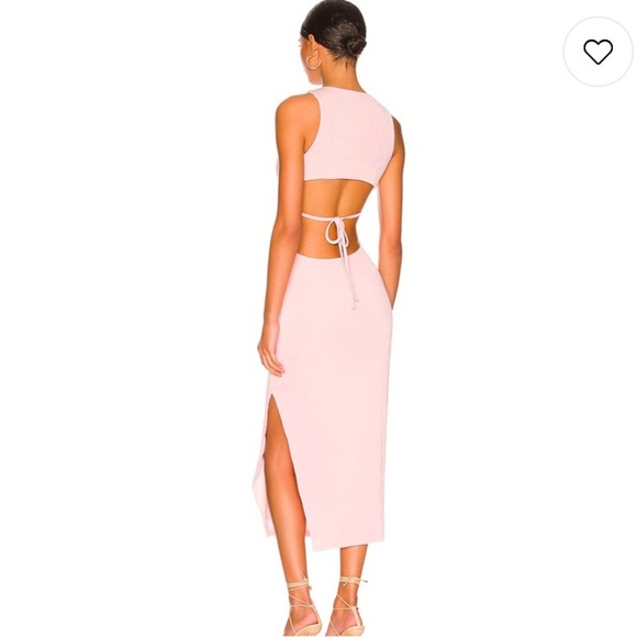 Superdown Marissa Midi Dress in Baby Pink Size Large - Picture 1 of 7